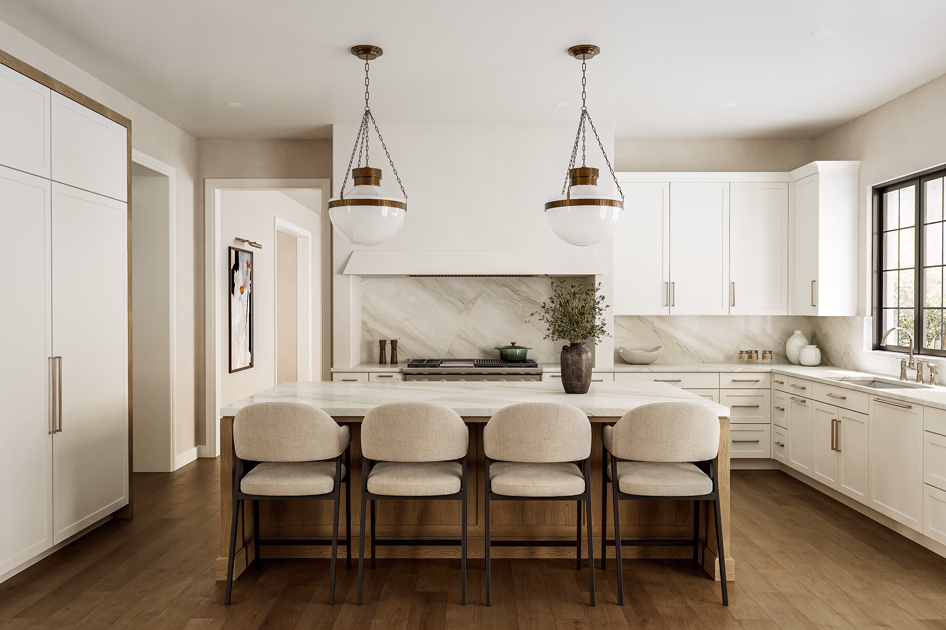 Photorealistic residential kitchen rendering by Enviz Render