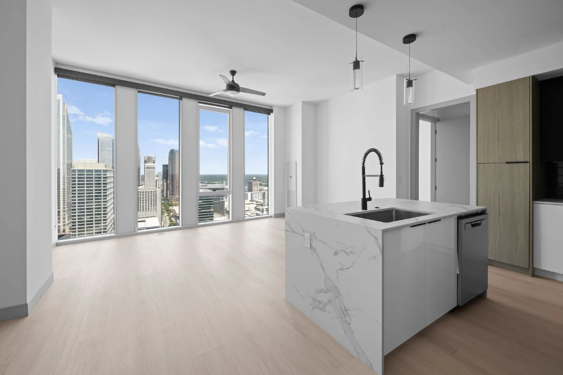 Empty high-rise apartment, as listed